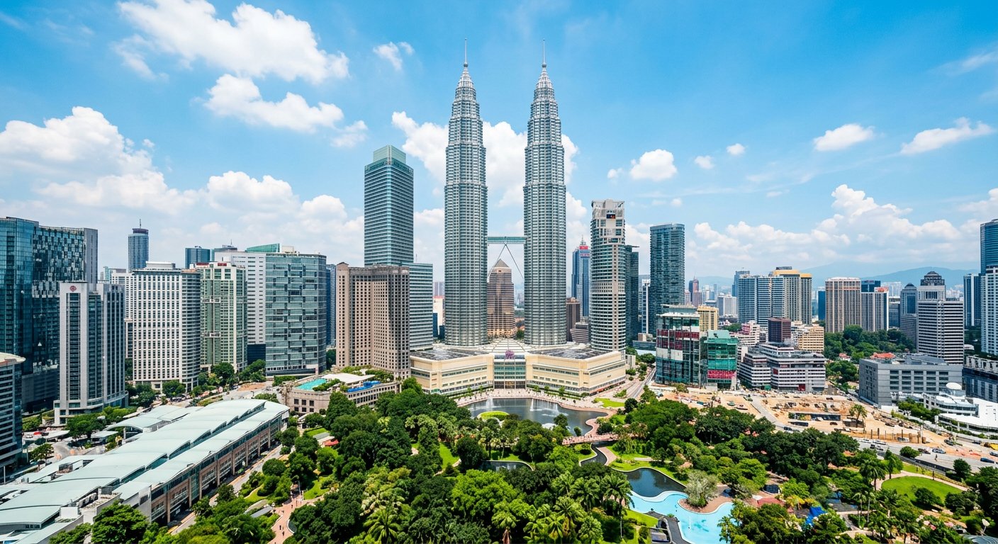 Kuala Lumpur skyline with the Petronas Twin Towers